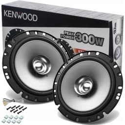 Colunas de carro Kenwood 30W RMS Preto KFC-S1756, conteúdo da caixa: dois altifalantes, caixa, parafusos e cabos
