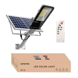Candeeiro solar Superfire 20000mAh recarregável 2000lm 200m² Preto FF5-E, conteúdo da caixa: luminária, painel solar
