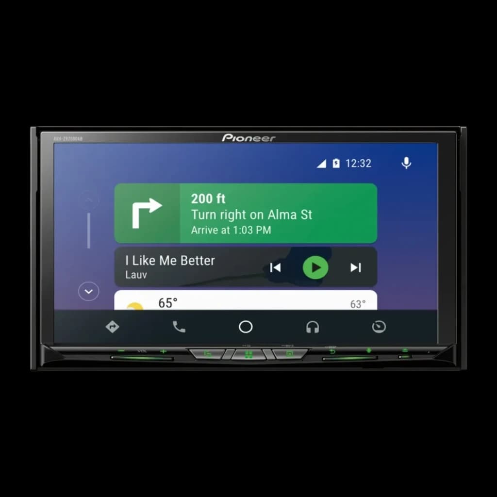 Autorradio Pioneer Negro CarPlay Android Auto 6.94 pulgadas 2DIN AVH-Z9200DAB, detalle: pantalla con interfaz Android Auto