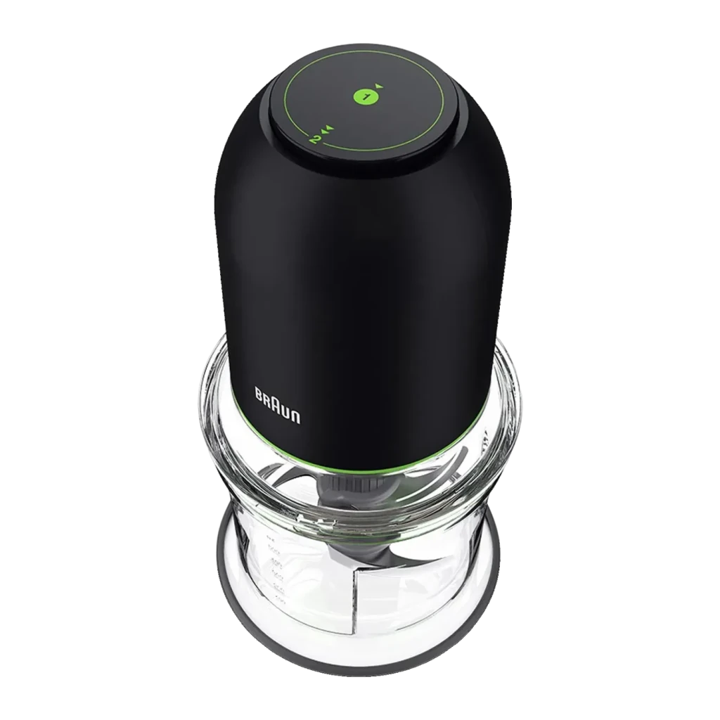 Hachoir électrique Braun MultiPractic 3 0,5L 500W 2 vitesses Noir CH3011BK, détail: vue du dessus avec sélecteur de vitesses