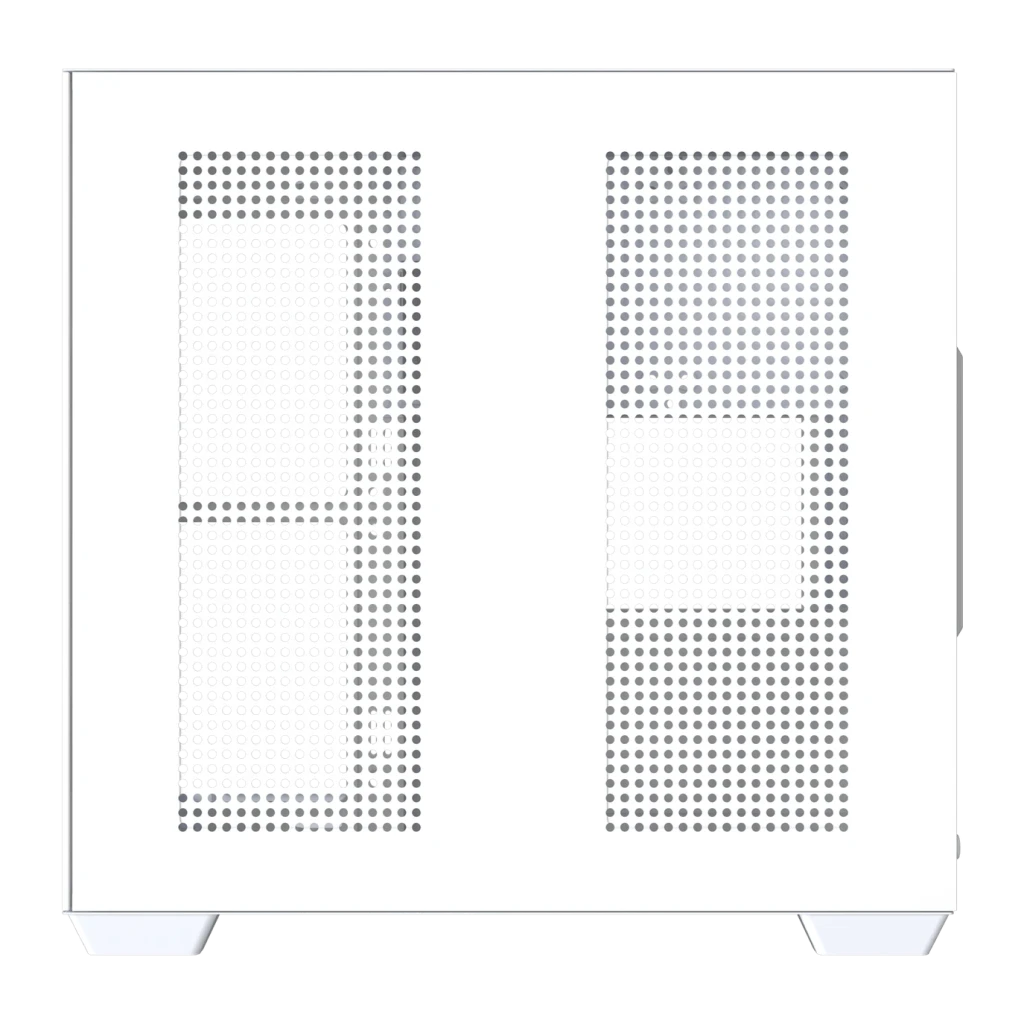 Boîtier PC DarkFlash B275 Verre Trempé 270° M-ATX / ITX 355x275x354mm Blanc, détail: panneau avant blanc avec deux zones
