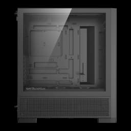Caixa PC Darkflash AIRNOVA Vidro Temperado ATX E-ATX 3×120mm incluídas Preto, detalhe: interior com bandeja de motherboard