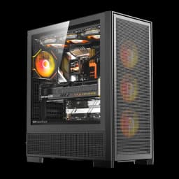 Caixa PC Darkflash AIRNOVA Vidro Temperado ATX E-ATX 3×120mm incluídas Preto, em uso: interior com GPU GeForce RTX