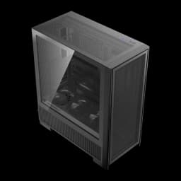 Caixa PC Darkflash AIRNOVA Vidro Temperado ATX E-ATX 3×120mm incluídas Preto, detalhe: vista isométrica, painel lateral