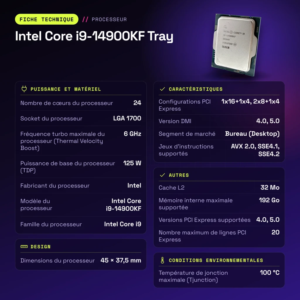 Intel Core i9-14900KF Tray 24 Núcleos LGA1700 - características