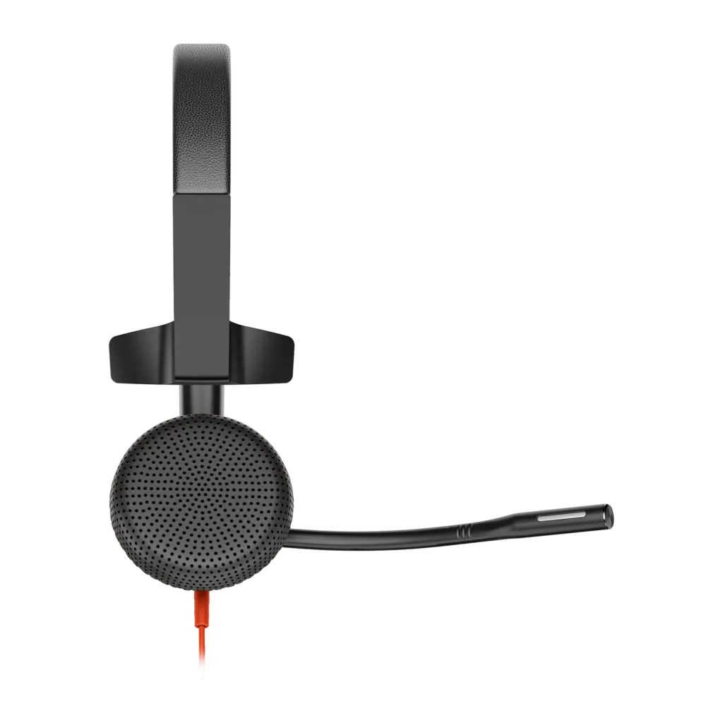Auriculares Poly Blackwire 3315 Monaural USB-C + Jack 3,5 mm Diadema Negro, detalle: altavoz único con rejilla perforada