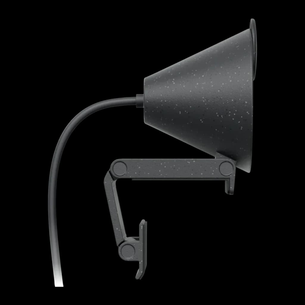 Webcam Logitech Brio 300 Full HD Microphone USB-C Graphite, détail latéral: clip de montage articulé et câble USB-C