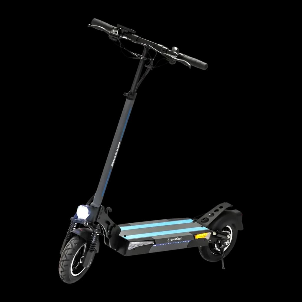 Patinete eléctrico smartGyro SpeedWay V2.0 800W 45km/h 10 pulgadas Negro/Azul, vista frontal: manillar, deck con franjas