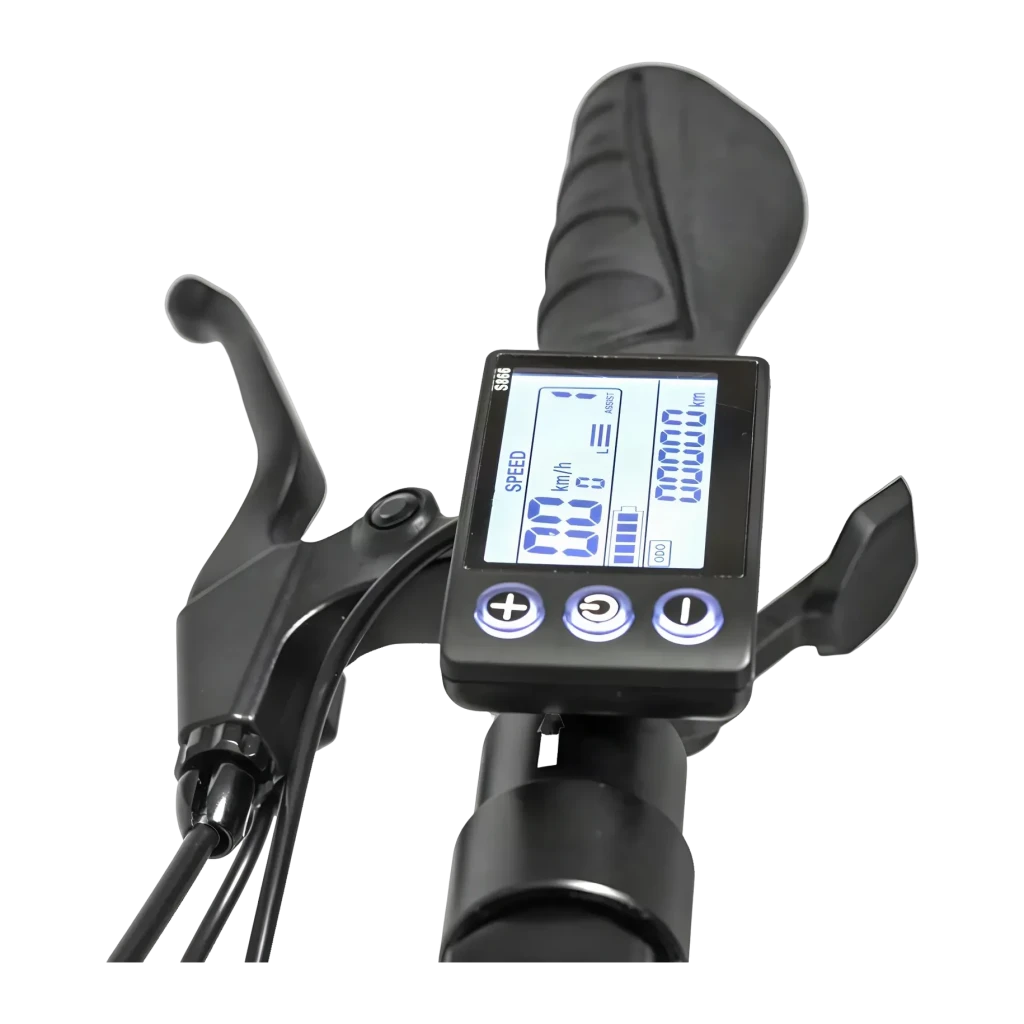 Patinete eléctrico smartGyro SpeedWay V2.0 800W 45km/h 10 pulgadas Negro/Azul, detalle: pantalla LCD con velocímetro