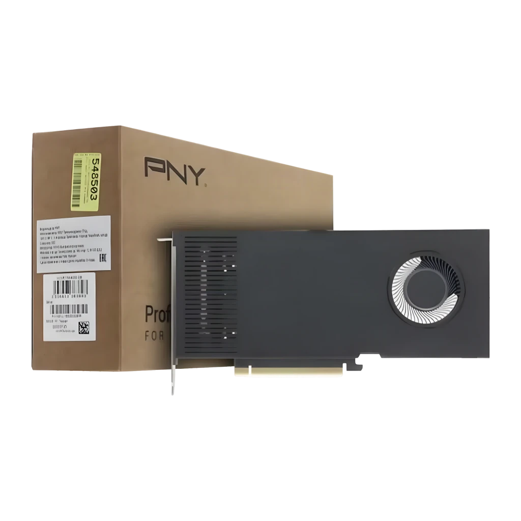 PNY RTX 4000 Ada Generation 20GB GDDR6 Single Slot Negro, contenido de la caja: tarjeta gráfica negra con ventilador