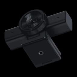 Webcam Razer Kiyo V2 X 2K (1440p) Micrófono 60fps USB 2.0 Negro, vista trasera: lente circular con logo Razer, rosca