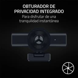Webcam Razer Kiyo V2 X 2K (1440p) Micrófono 60fps USB 2.0 Negro, frontal: obturador de privacidad integrado cerrado