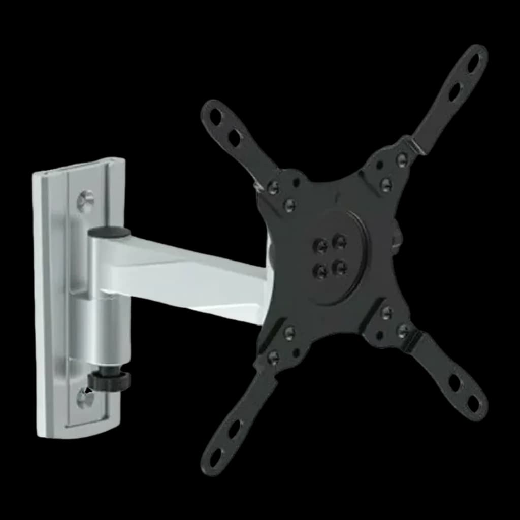 Support TV Equip Aluminium/Noir Mural Articulé 13 pouces-42 pouces VESA 200x200mm 650106, vue de face: platine murale