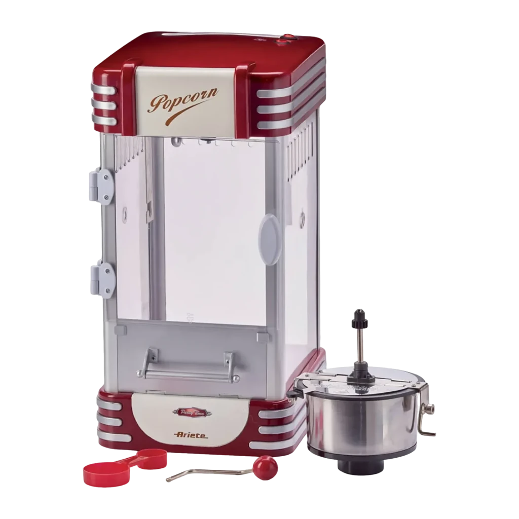 Máquina de pipocas Ariete Pop Corn XL Party Time 2953 2,4L 310W Vermelho/Branco, detalhe: tacho de aço inoxidável