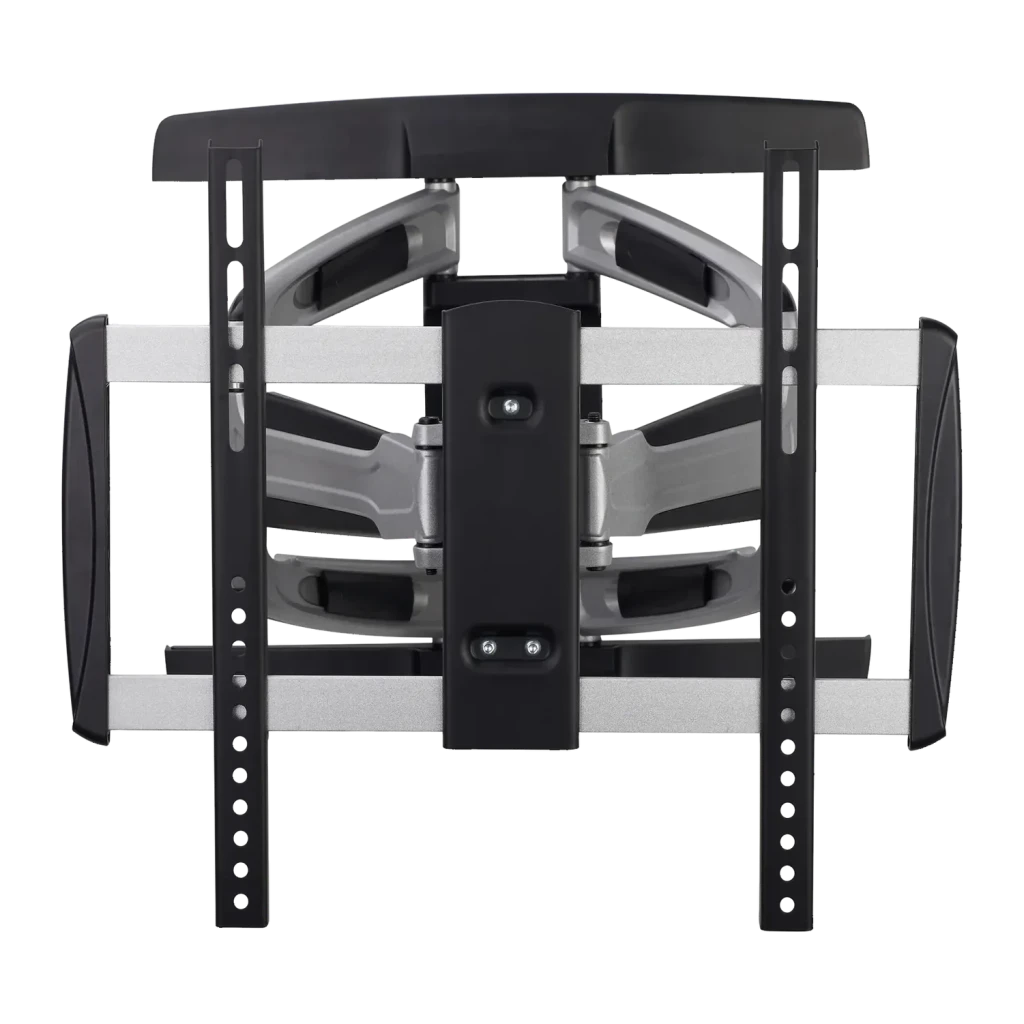Support TV Equip Noir Mural Articulé 32 pouces-55 pouces 650314, détail: vue frontale du mécanisme articulé avec bras