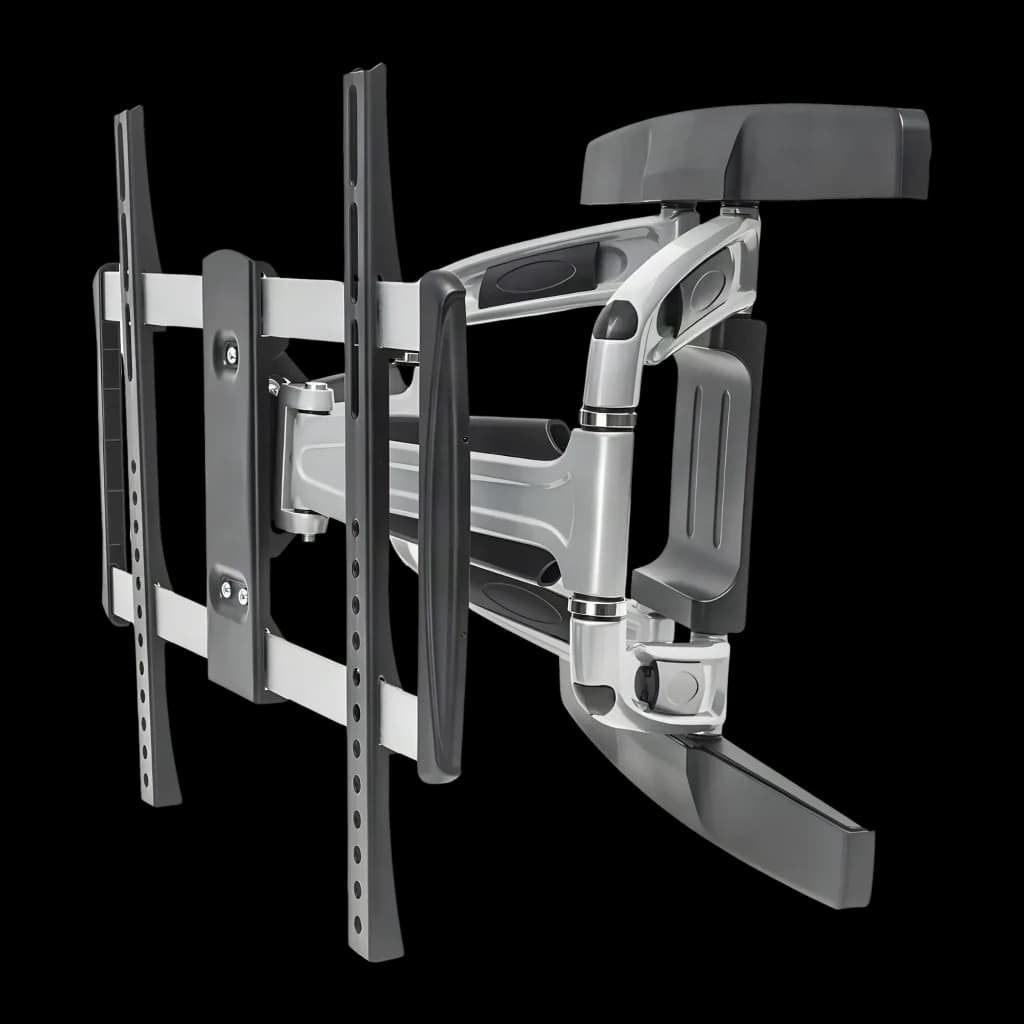 Support TV Equip Noir Mural Articulé 32 pouces-55 pouces 650314, détail: bras articulés et joints métalliques vus en angle