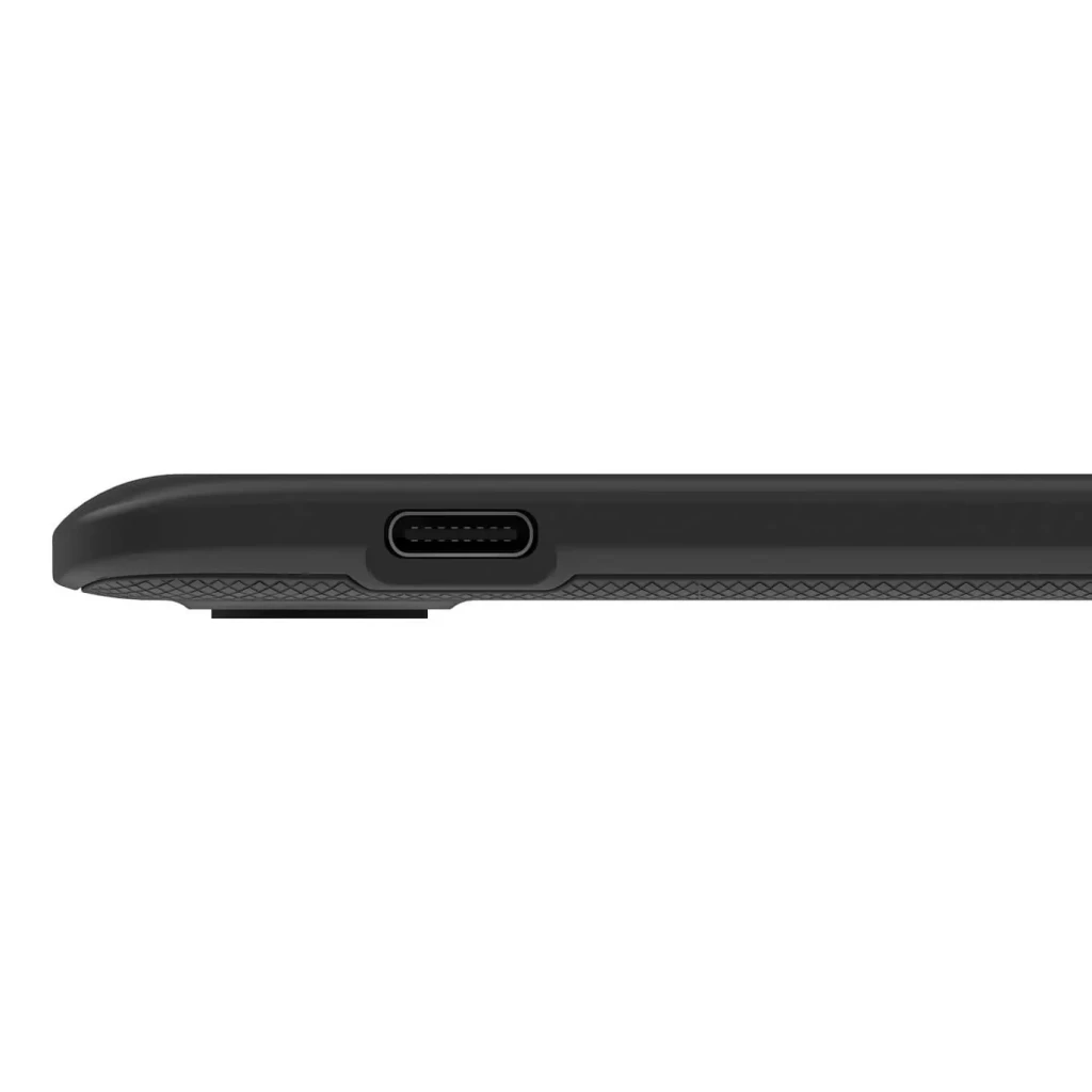 Tablet gráfica Huion Inspiroy H420X Preto 5080 LPI 8192 níveis, lateral: porta USB-C e textura antiderrapante da borda