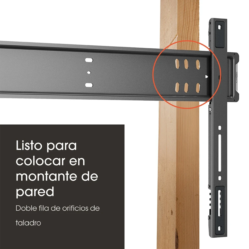Soporte TV Vogel's TVM 5705 Negro Fijo 40 pulgadas-110 pulgadas VESA 600x400, en uso: riel negro con doble fila de orificios