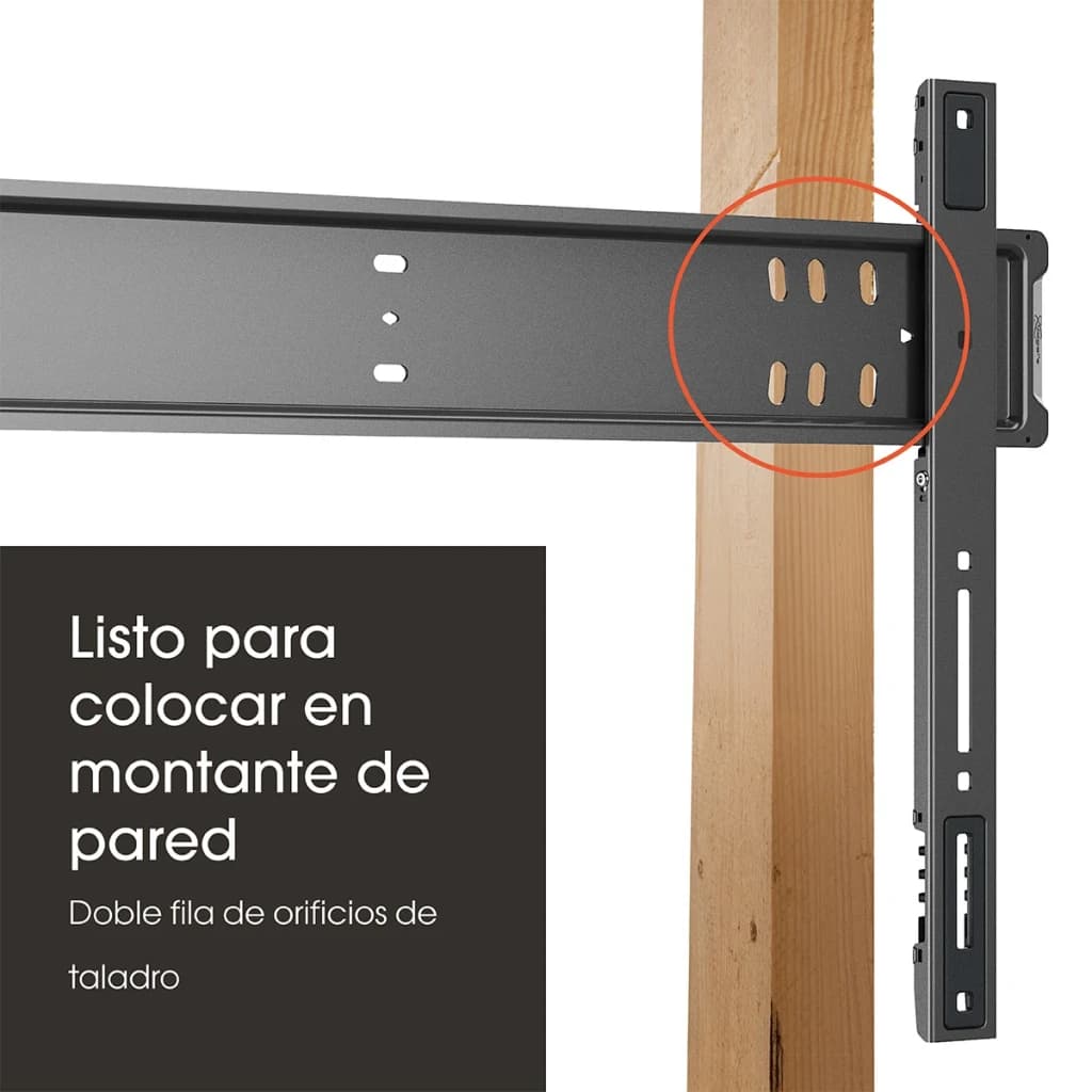 Soporte TV Vogel's TVM 5705 Negro Fijo 40 pulgadas-110 pulgadas VESA 600x400, en uso: riel negro con doble fila de orificios
