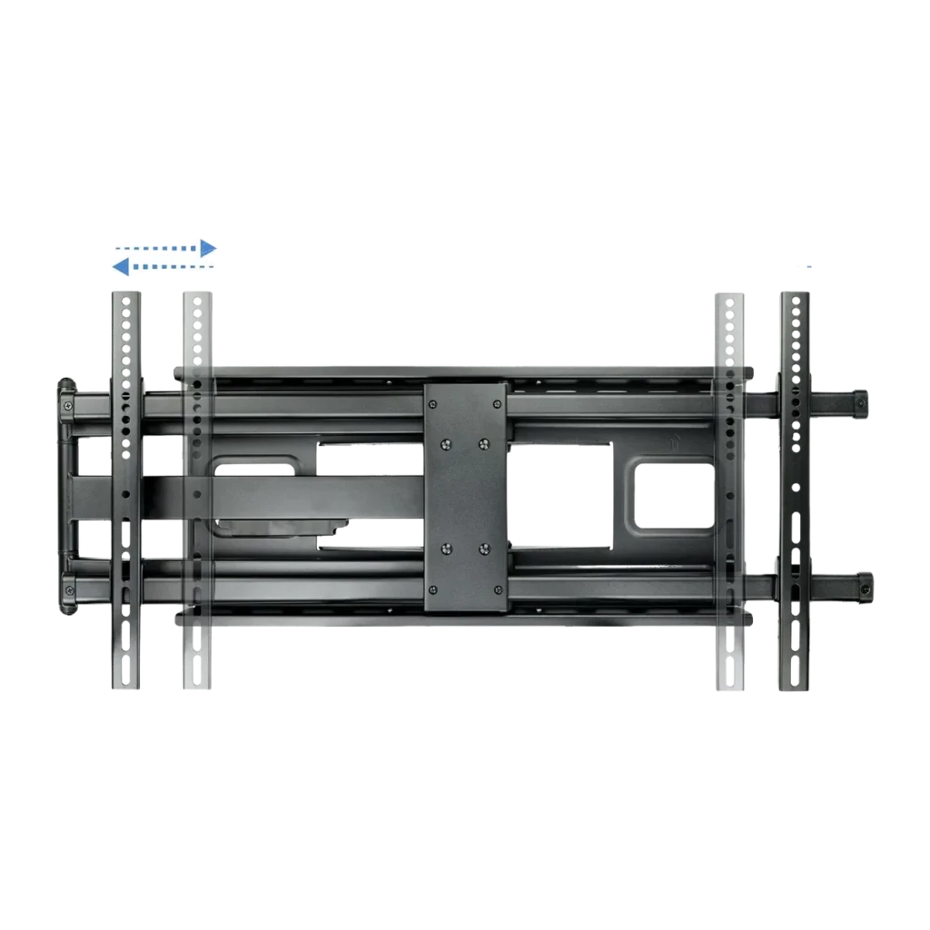 Support TV TooQ Noir Mural Pivotant 180° 43 pouces-80 pouces LP4380XL-B, détail: vue de face du bras extensible avec platine