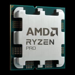 AMD Ryzen 7 PRO 7745 8 Núcleos AM5 Caixa, detalhe: IHS metálico escovado com logo AMD Ryzen PRO e contactos dourados visíveis