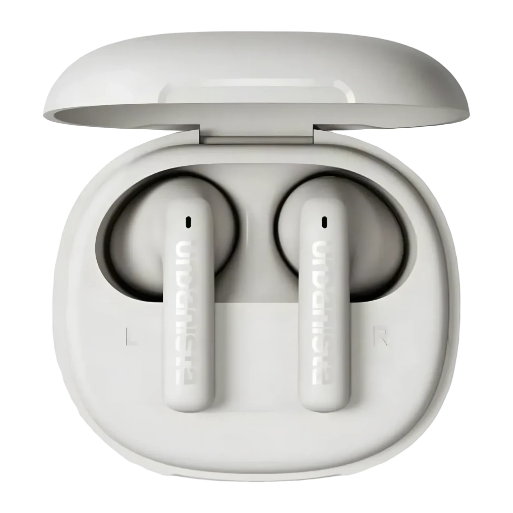 Auriculares Urbanista Santa Monica True Wireless Cancelación de Ruido TWS Blanco, detalle: auriculares L y R en estuche