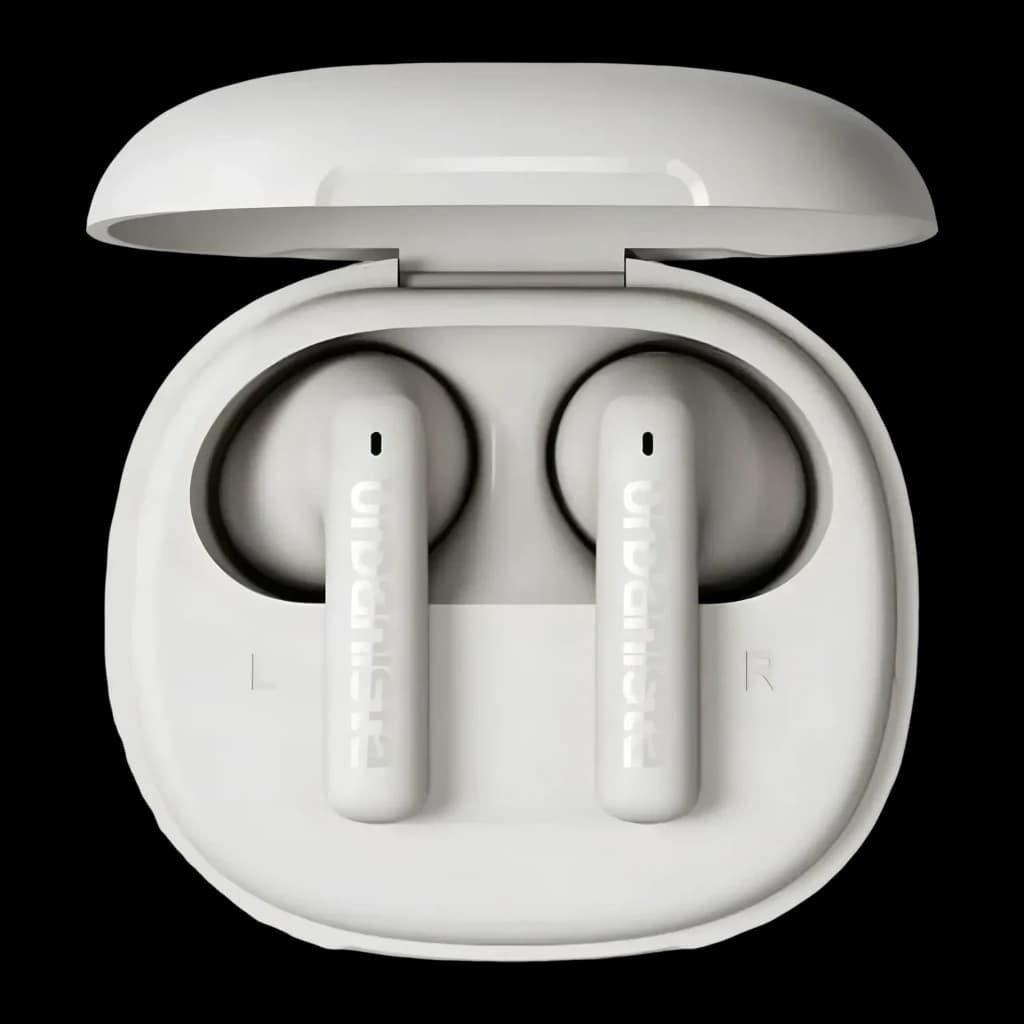 Auriculares Urbanista Santa Monica True Wireless Cancelación de Ruido TWS Blanco, detalle: auriculares L y R en estuche