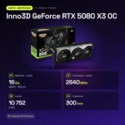 Inno3D GeForce RTX 5080 X3 OC 16GB GDDR7 Negro - características