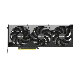 Inno3D GeForce RTX 5080 X3 OC 16GB GDDR7 Negro, detalle frontal: tres ventiladores con logo Inno3D y conector HDMI dorado