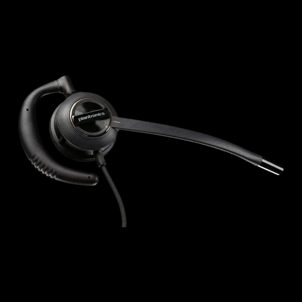 Auriculares con micrófono Poly EncorePro HW540 Cancelación de Ruido Diadema Negro, detalle: auricular monoaural con gancho