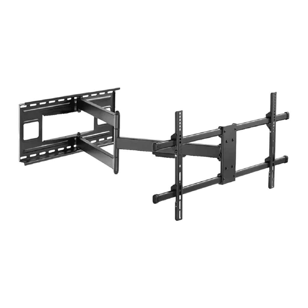 Support TV Equip Noir Mural Double Bras Articulé Pivotant 43-80 pouces 650327, vue de face: double bras déployé avec platine