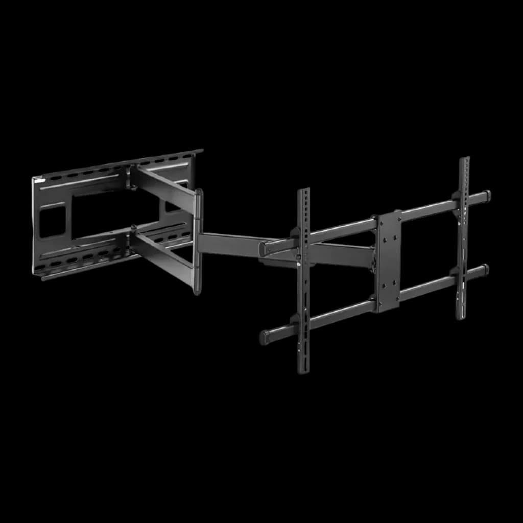 Support TV Equip Noir Mural Double Bras Articulé Pivotant 43-80 pouces 650327, vue de face: double bras déployé avec platine