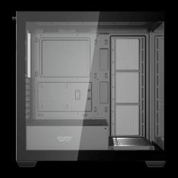 Caixa PC Darkflash Cristal Panorâmico 270° ATX 360mm Preto DS900W, detalhe: interior vazio com painel lateral de vidro