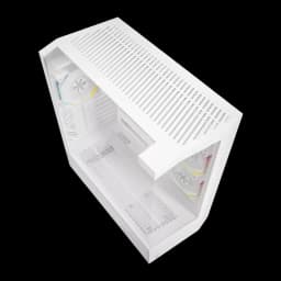 Caja PC Darkflash DY460 3 Paneles Cristal Templado 330° ATX Blanco, detalle: vista superior en ángulo con malla perforada