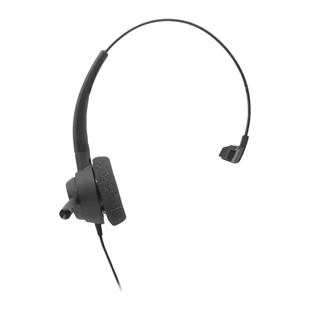 Casque Poly EncorePro 310 QD Monoaural Réduction de Bruit Noir, vue arrière: arceau, coussin oreille et microphone flexible