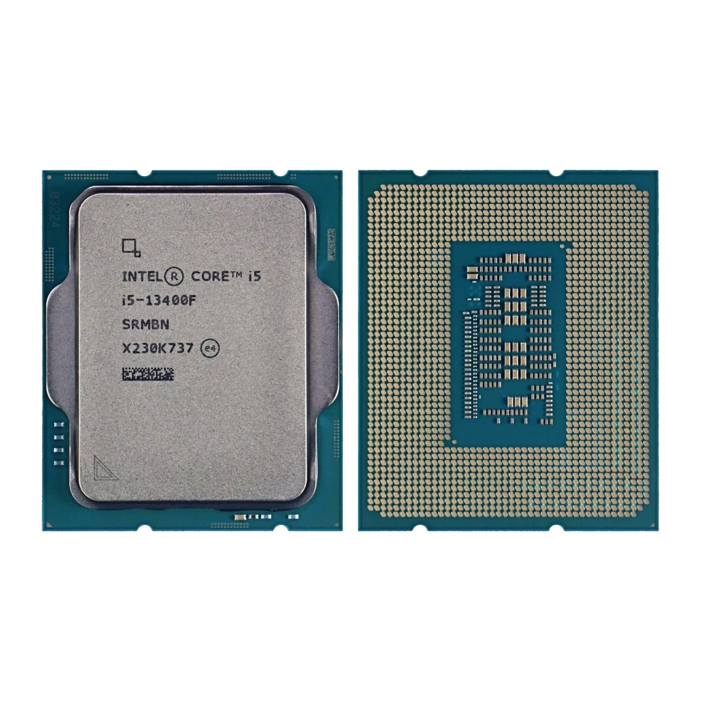 Intel Core i5-13400F Tray 10 Cœurs LGA1700, vue arrière: IHS sérigraphié et matrice de contacts dorés LGA1700