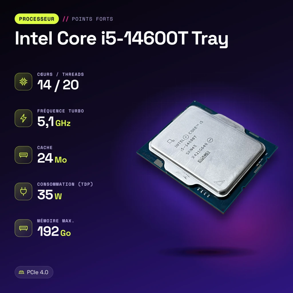 Intel Core i5-14600T Tray 14 Cœurs LGA1700 - caractéristiques