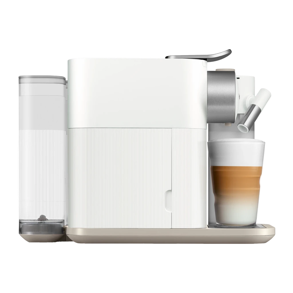 Cafetera de cápsulas De'Longhi Gran Lattissima 1L Tanque de leche integrado Nespresso Blanco EN640.W, detalle lateral