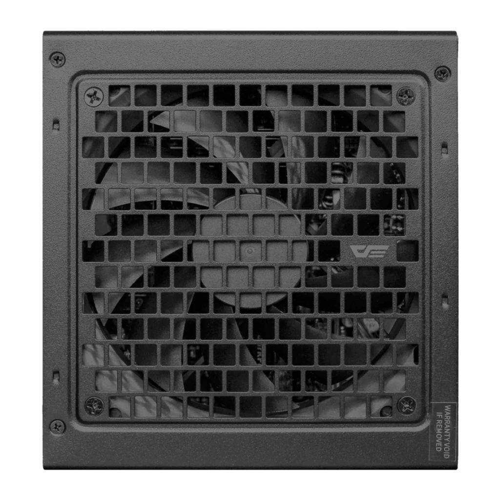 Fuente de Alimentación Darkflash Totalmente modular 750W 80 Plus Gold Negro PMT750, detalle: rejilla frontal con ventilador