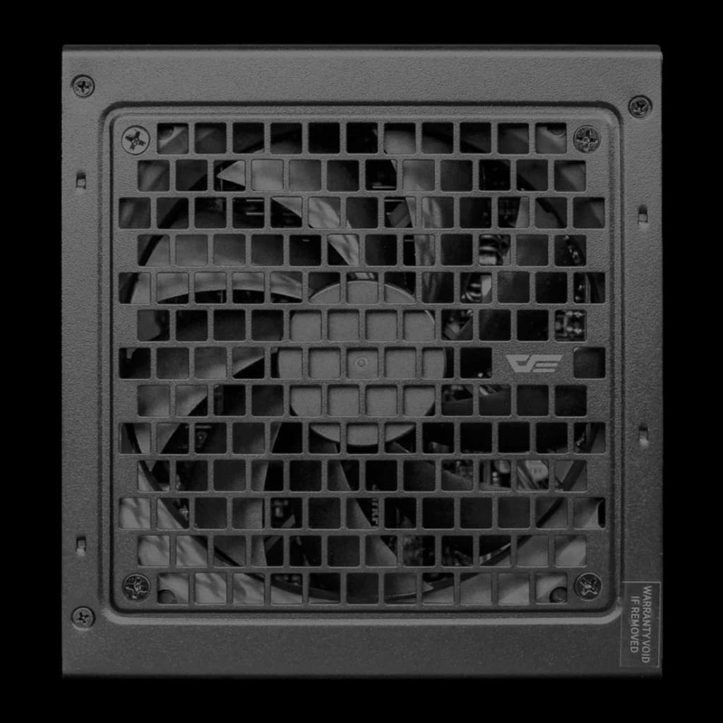 Fuente de Alimentación Darkflash Totalmente modular 750W 80 Plus Gold Negro PMT750, detalle: rejilla frontal con ventilador