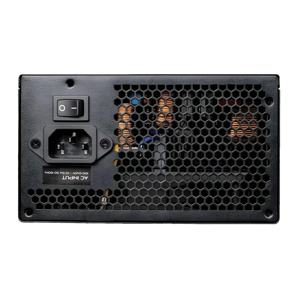 Fuente de Alimentación Darkflash Totalmente modular 750W 80 Plus Gold Negro PMT750, vista trasera: rejilla hexagonal