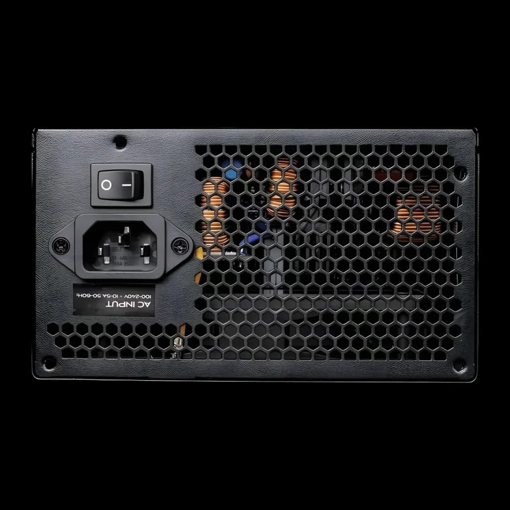 Fuente de Alimentación Darkflash Totalmente modular 750W 80 Plus Gold Negro PMT750, vista trasera: rejilla hexagonal