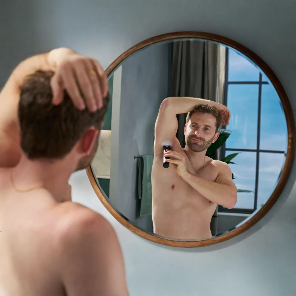 Tondeuse corporelle Philips Bodygroom Series 7000 Triple Protect Sec et mouillé Noir BG7470/15, en utilisation: homme se