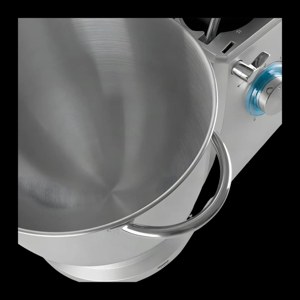 Batidora amasadora Orbegozo 7L 1800W Rotación planetaria Plata AM 8000, detalle: bol de acero inoxidable con asa y selector