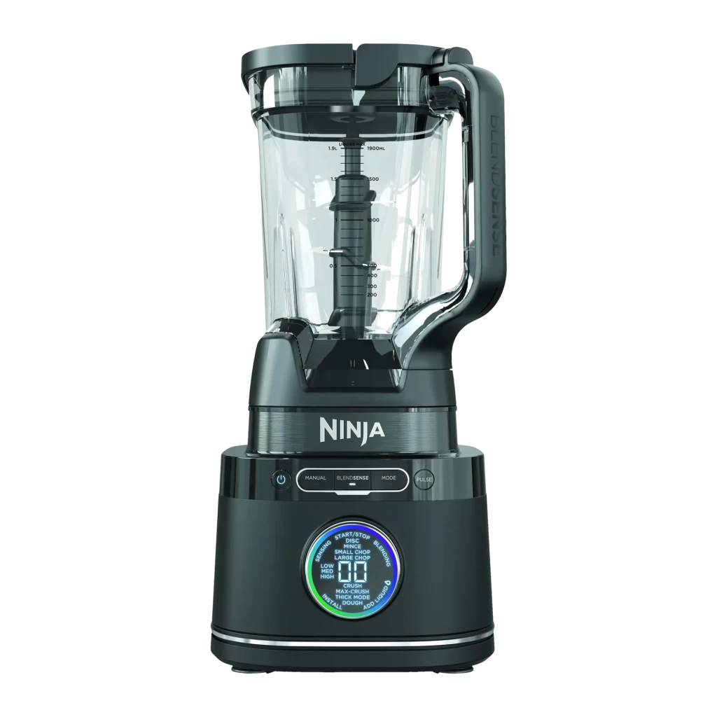 Blender Ninja Detect Power Pro 2,1L 1200W 14 vitesses Noir TB401EU, détail: écran LCD circulaire avec modes et bol