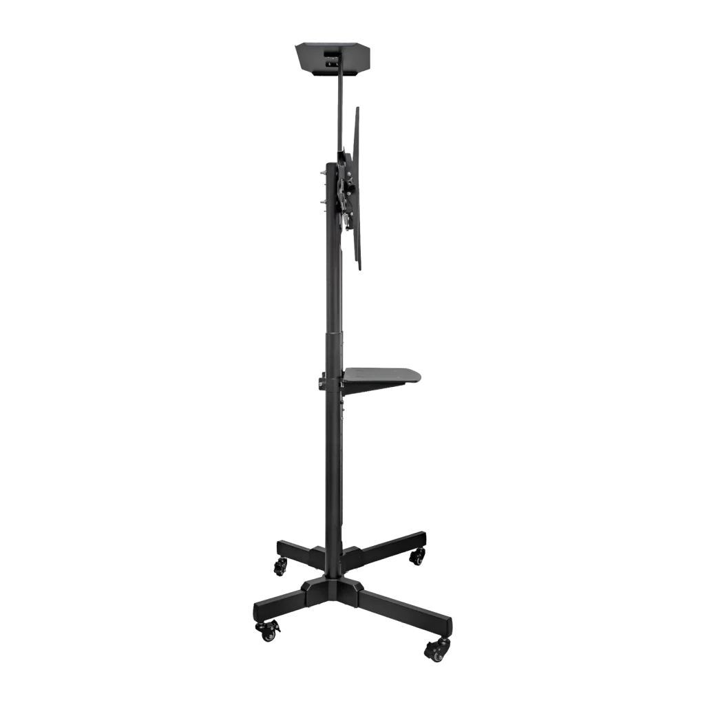Suporte TV UNYKAch UK501 Preto Chão Móvel Inclinável ±15° 32 polegadas-75 polegadas VESA 600x400, detalhe lateral: braço