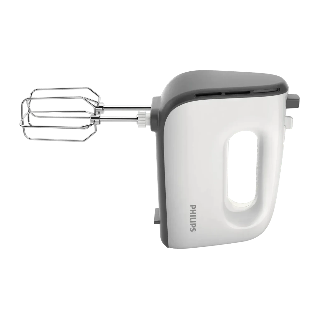 Batedeira de varas Philips Daily 3L 450W 5 Velocidades Branco HR3745/00, detalhe: varas em aço inoxidável e pega ergonómica