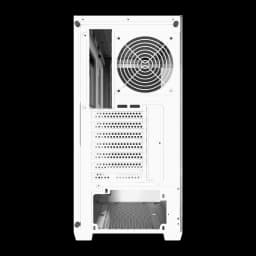 Caixa PC darkFlash Cristal Panorâmico 270° ATX Midi Tower 434x218x454mm Branco DS900W, vista traseira: ventoinha 120mm