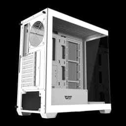 Caixa PC darkFlash Cristal Panorâmico 270° ATX Midi Tower 434x218x454mm Branco DS900W, detalhe: interior com ventoinha