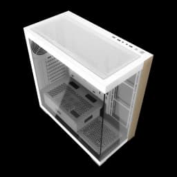 Caixa PC darkFlash Cristal Panorâmico 270° ATX Midi Tower 434x218x454mm Branco DS900W, detalhe: interior vazio com bandejas